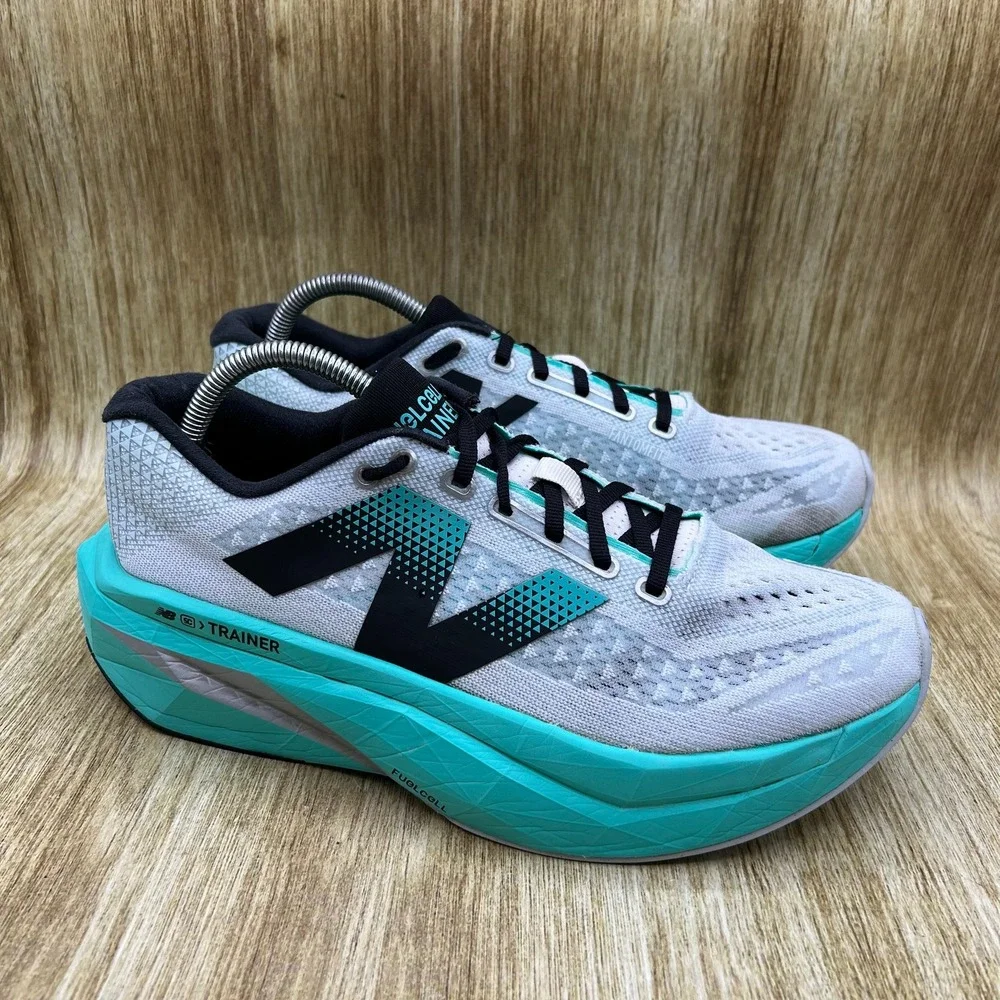 New Balance FuelCell SuperComp Trainer v3 Men's Size 10 White Teal Shoes MRCXLW4